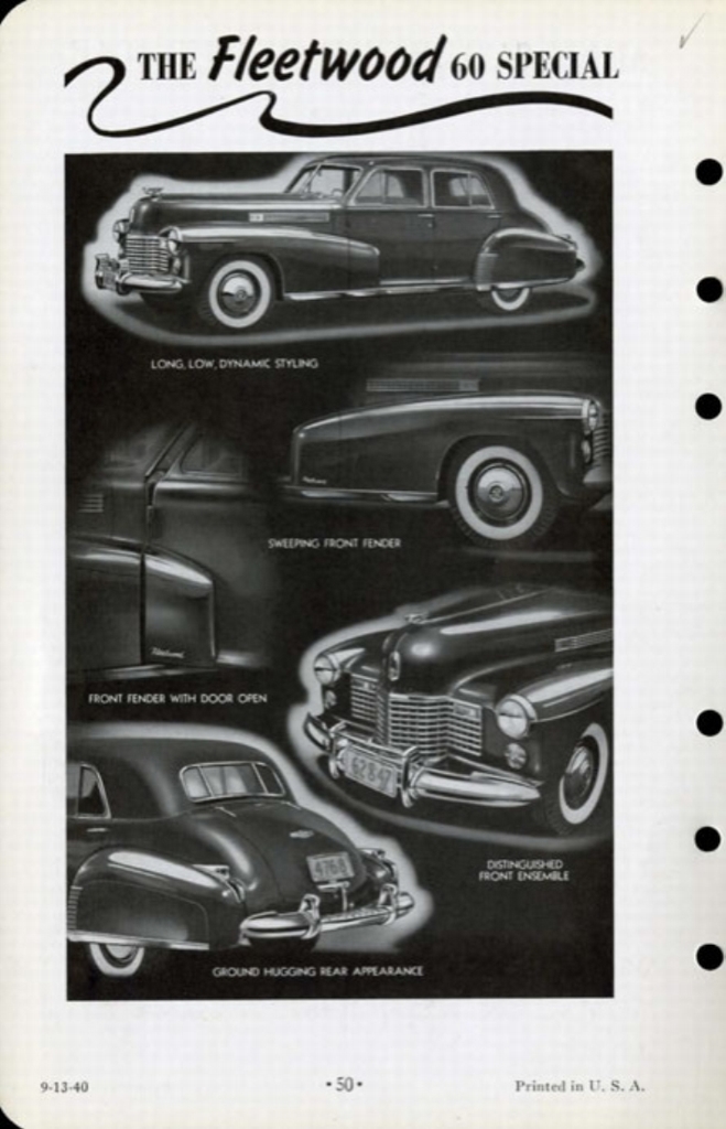 1941 Cadillac Salesmans Data Book Page 77